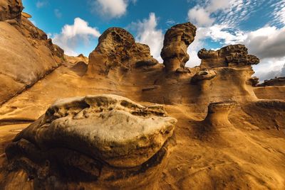 Rock formations against sky