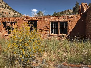 Abandoned building against sky