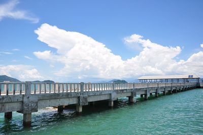 Bridge over sea against sky