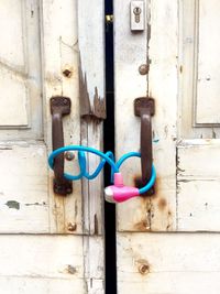 Close-up of closed door