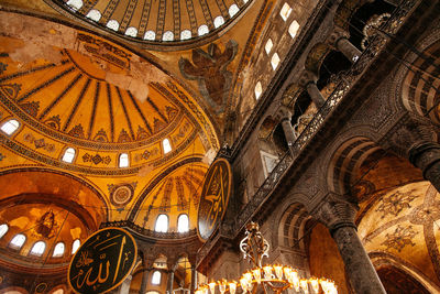 Low angle view of ornate ceiling