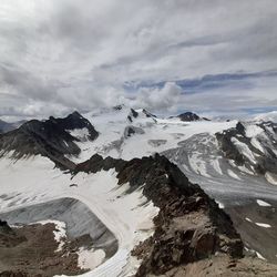 Panoramic picture of a huge glacier in austria