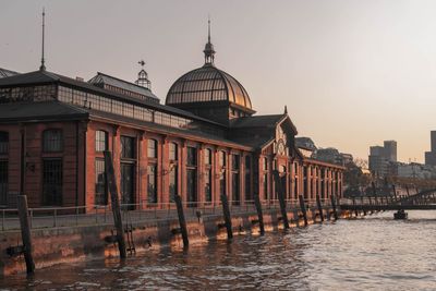 View of building against sky during sunset