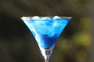 Close-up of drink against black background