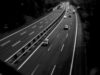 High angle view of traffic on road