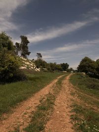 Empty road along countryside landscape