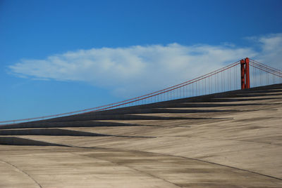 Low angle view of suspension bridge