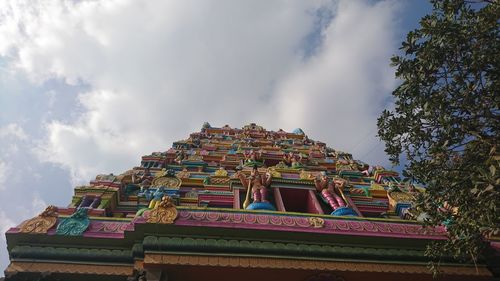 Low angle view of temple against sky