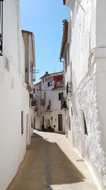 Narrow alley amidst buildings against sky