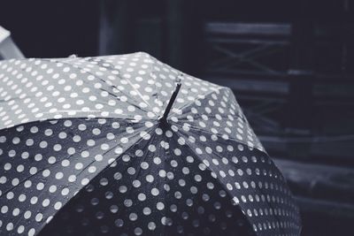High angle view of polka dots umbrella