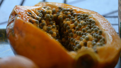 Close-up of an exotic fruit on table