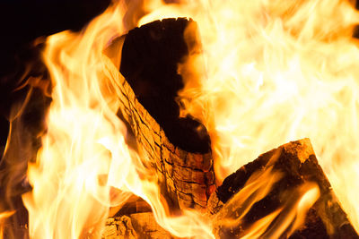 Close-up of bonfire