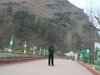 Man standing on mountain