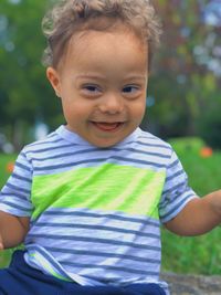 Portrait of cute boy smiling