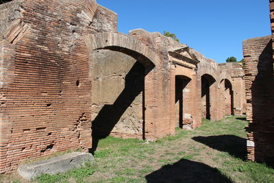 View of old ruin building against sky