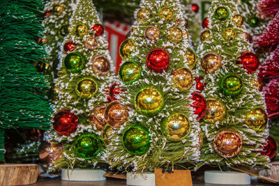 Close-up of christmas decoration hanging on display