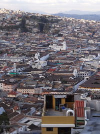 High angle view of townscape against sky