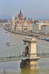 Chain bridge and hungarian parliament building