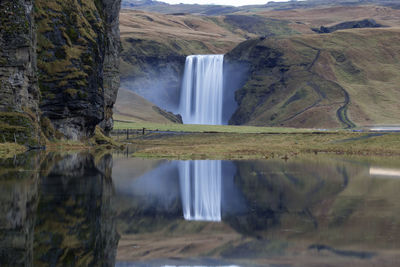 Scenic view of waterfall