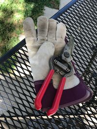 Close-up high angle view of wood