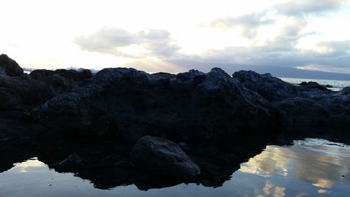 Scenic view of water against sky