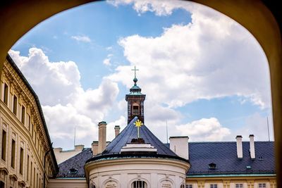 Low angle view of buildings against sky