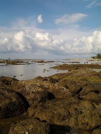 Scenic view of beach against sky