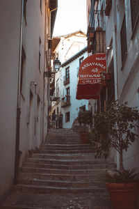 Steps amidst buildings