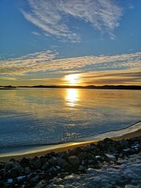 Scenic view of sea during sunset