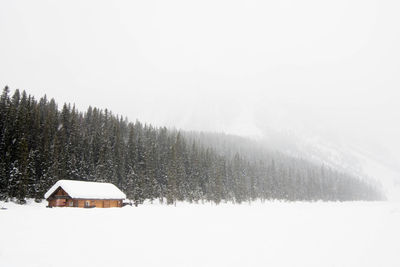 Scenic view of snow covered landscape against sky