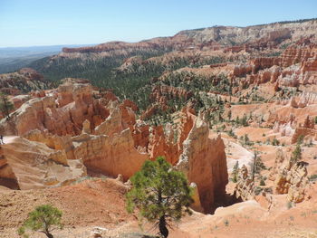 View of rock formations in desert