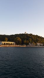 Scenic view of river against clear sky