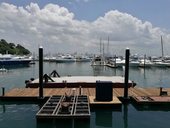 Boats in harbor