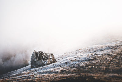 Scenic view of mountain during winter