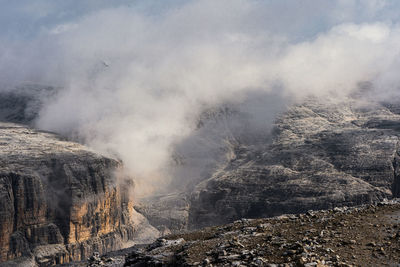 Smoke emitting from mountain