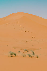 Scenic view of desert against clear sky