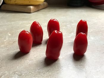 Close-up of strawberries on table