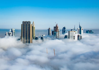 Panoramic view of buildings against sky