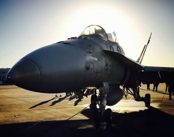 Close-up of airplane against sky