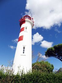 Low angle view of lighthouse against sky