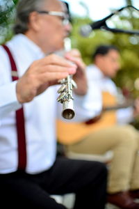 Musician playing flute