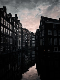 Reflection of buildings in water