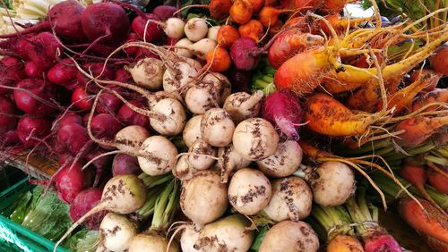 Close-up of vegetables for sale in market