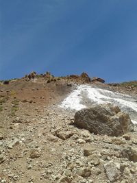 Scenic view of mountain against clear sky