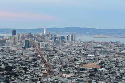 Cityscape against clear sky