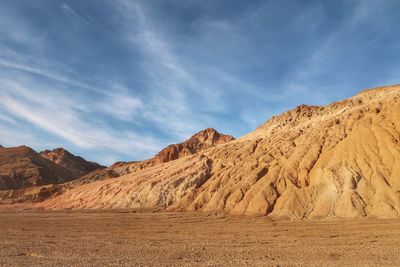 Scenic view of arid landscape against sky