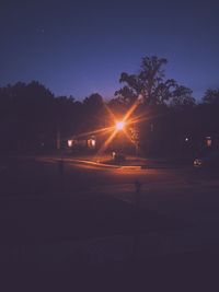 View of road at night