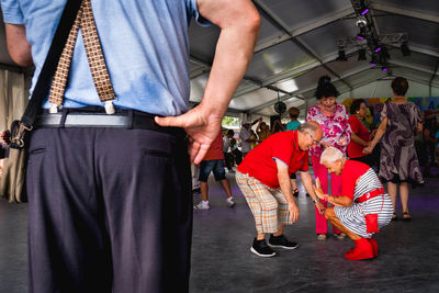 Low section of people standing on stage