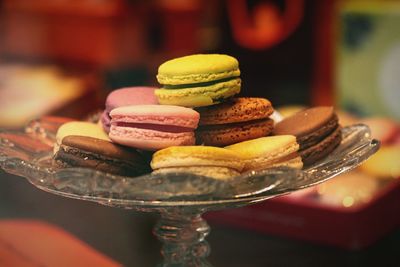 Close-up of dessert in plate on table