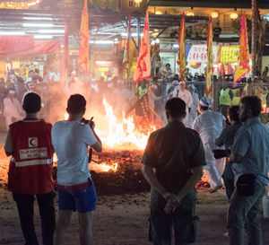 Group of people at market